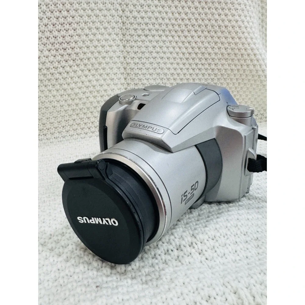 Olympus IS-50 35mm Film Camera 28-120mm 4X ED Lens Tested Working No Film